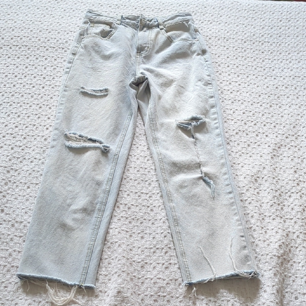 Light Blue Distressed Women's Jeans